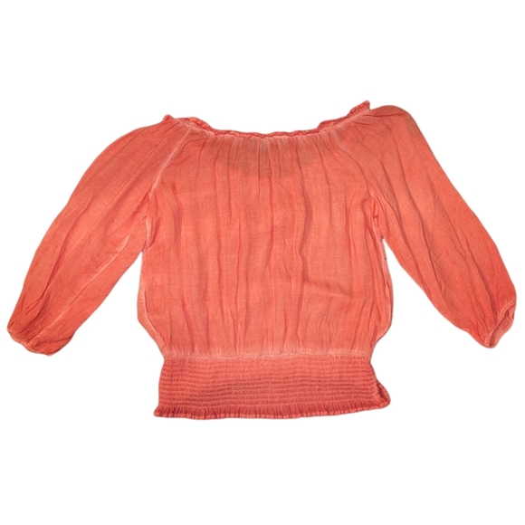 🌞 3/$15 - NWT Andrew Marc New York Boho Ruffled Peasant Blouse, Women's Size M - Picture 4 of 5